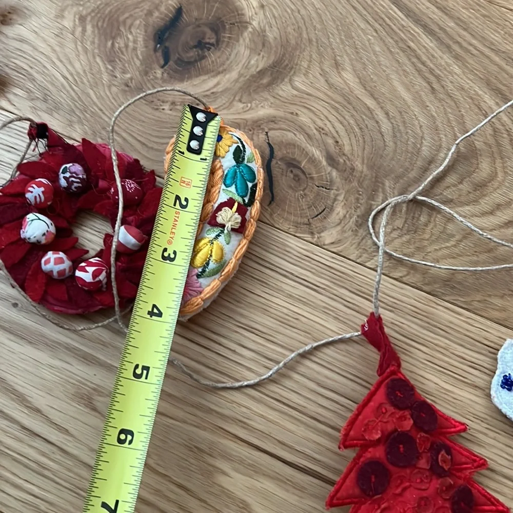 Bohemian Embroidered and Beaded Christmas Garland.